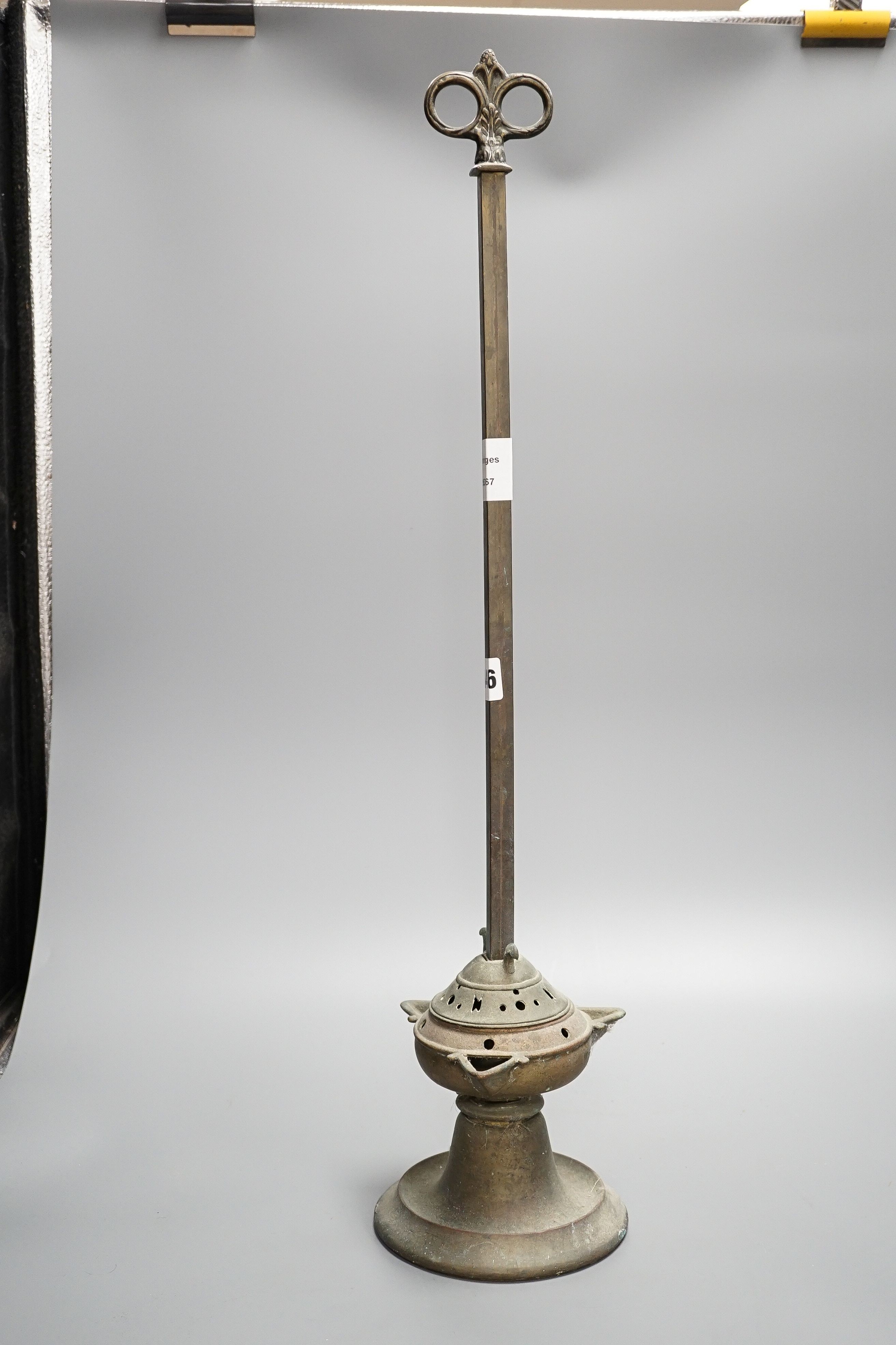 An ecclesiastical incense stand, height 62cm